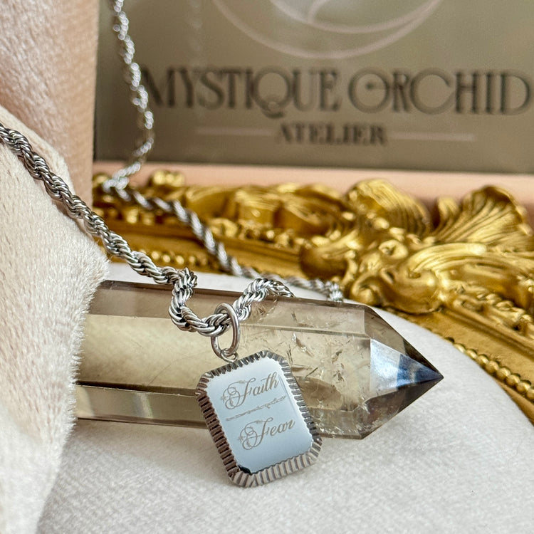 Wearable Affirmation : “Faith Over Fear” necklace