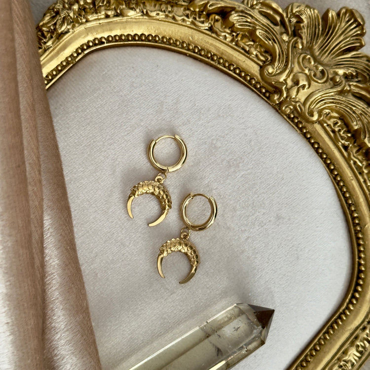 π Luna Horn π Huggies Hoop Earrings
