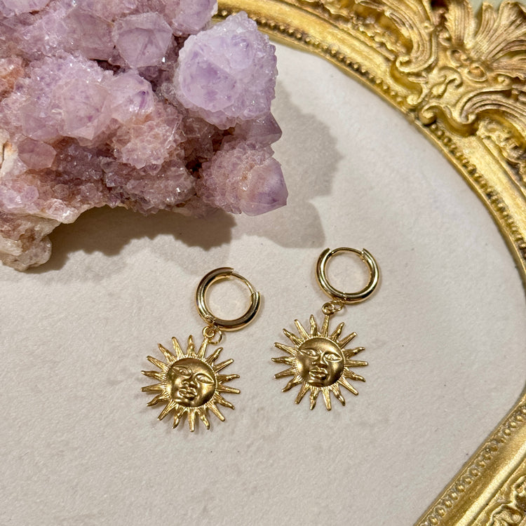 π Soleil π Sun Huggies Hoop Earrings