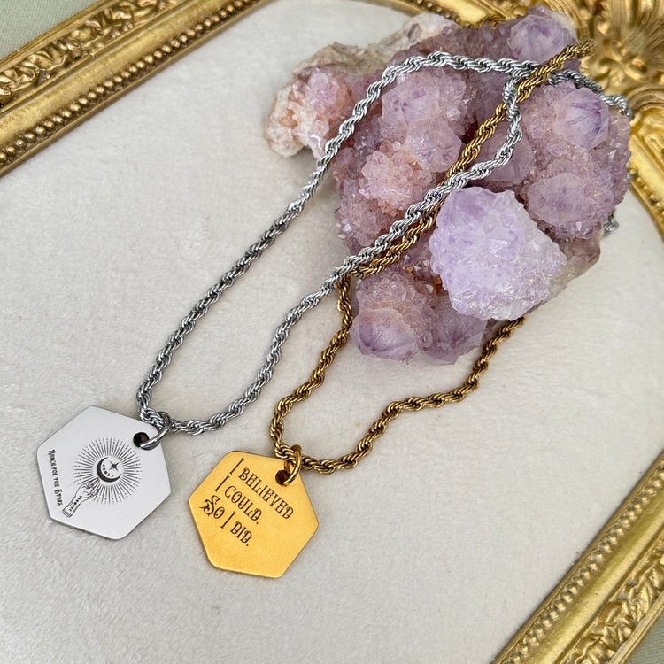 Wearable Affirmation : “Reach for the Stars” | “I believed I could, so I did” necklace